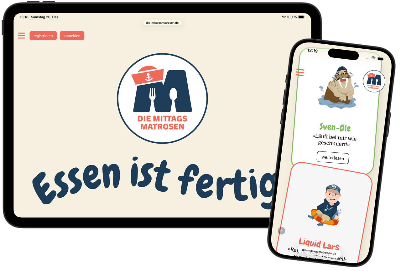 Website der Mittagsmatrosen GmbH