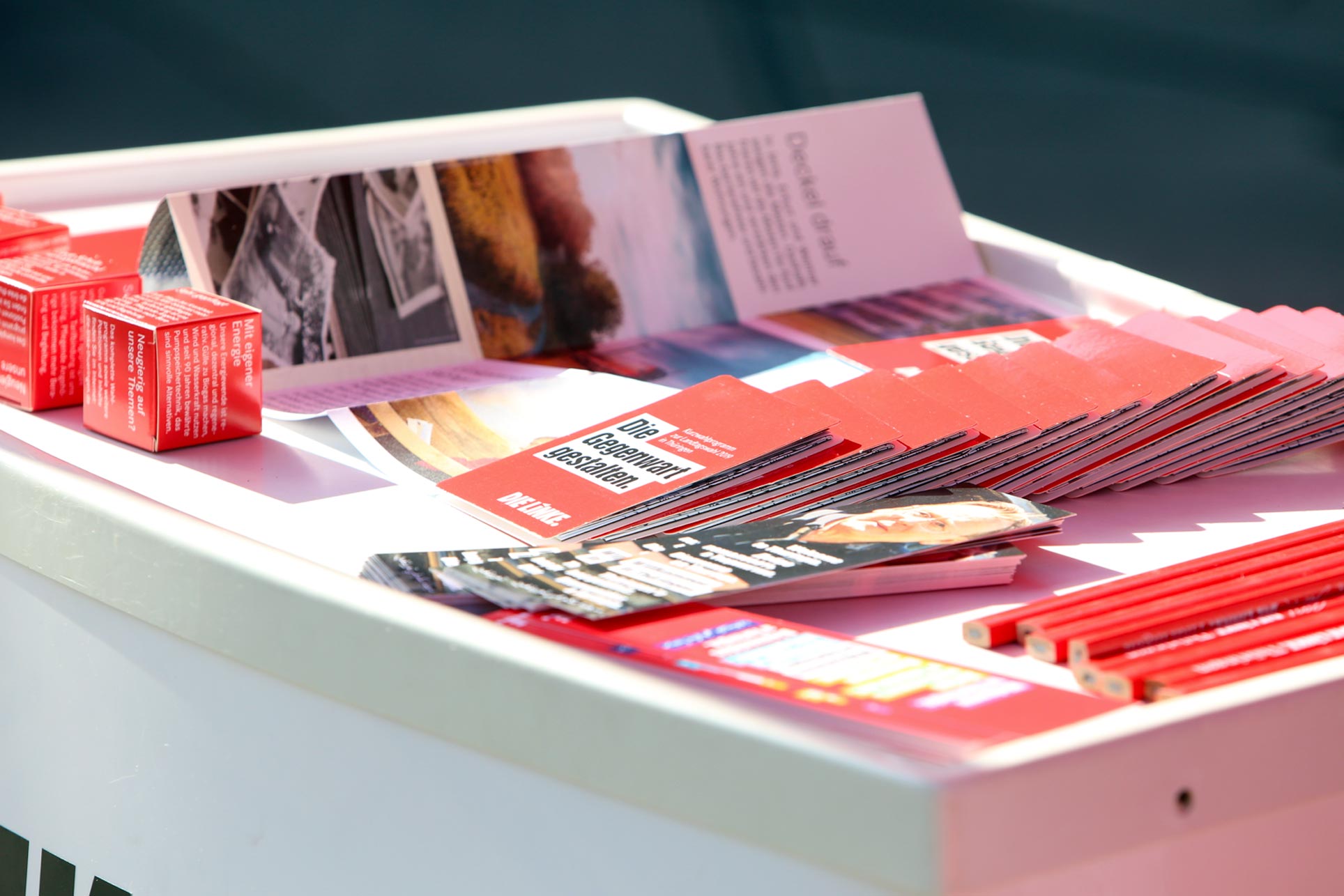 Werbematerial für die Partei die Linke.